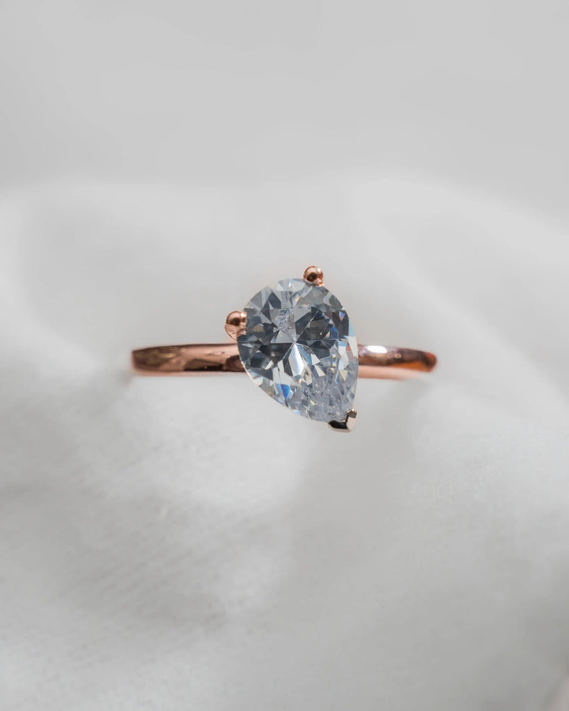 Pear Rose Gold Lab Grown Diamond Solitaire - Lester & Brown