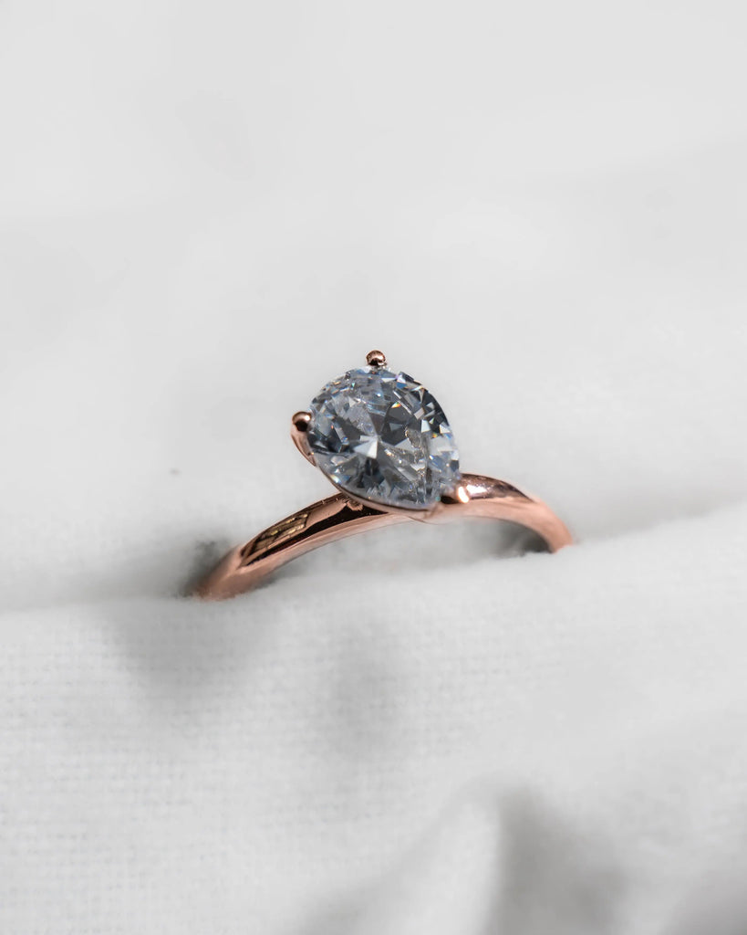 Pear Rose Gold Lab Grown Diamond Solitaire - Lester & Brown