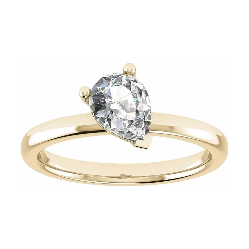 Pear White Gold Lab Grown Diamond Solitaire - Lester & Brown