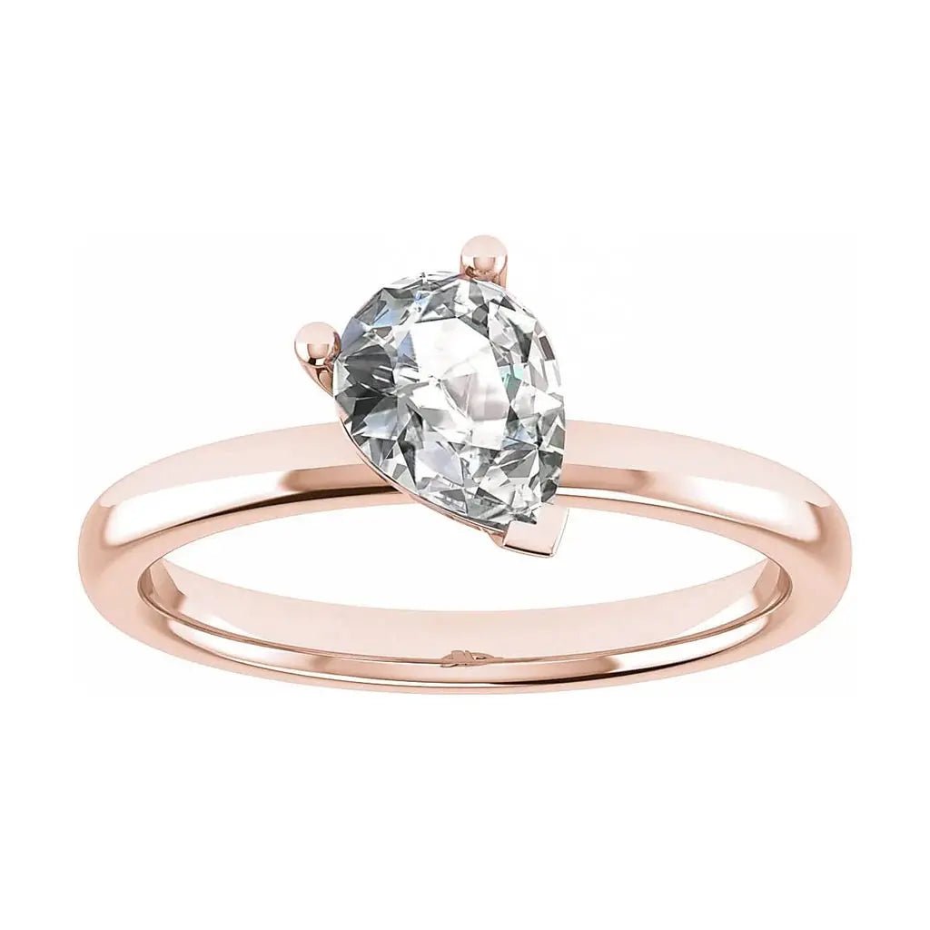 Pear White Gold Lab Grown Diamond Solitaire - Lester & Brown