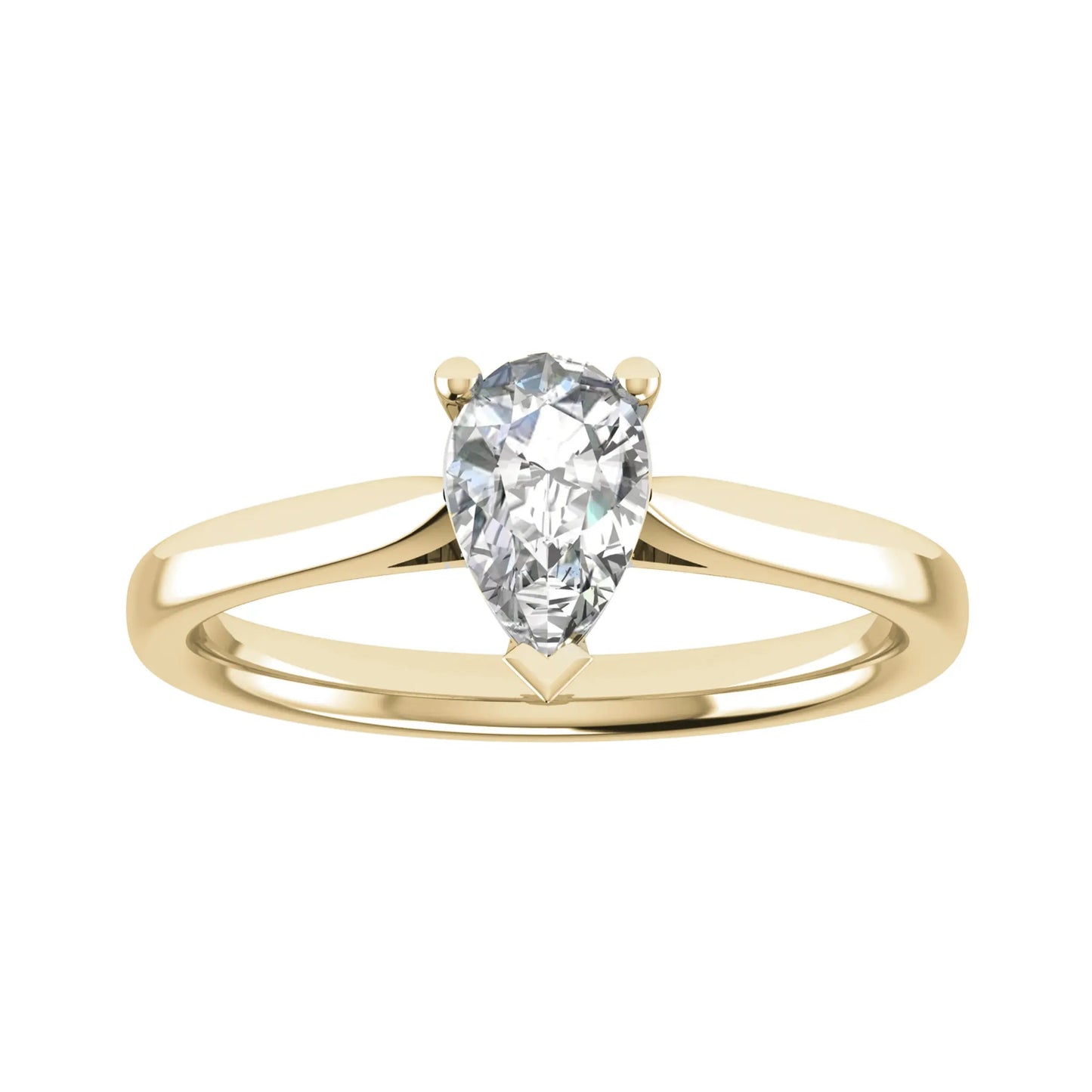 Pear Yellow Gold Lab Grown Diamond Solitaire - Lester & Brown