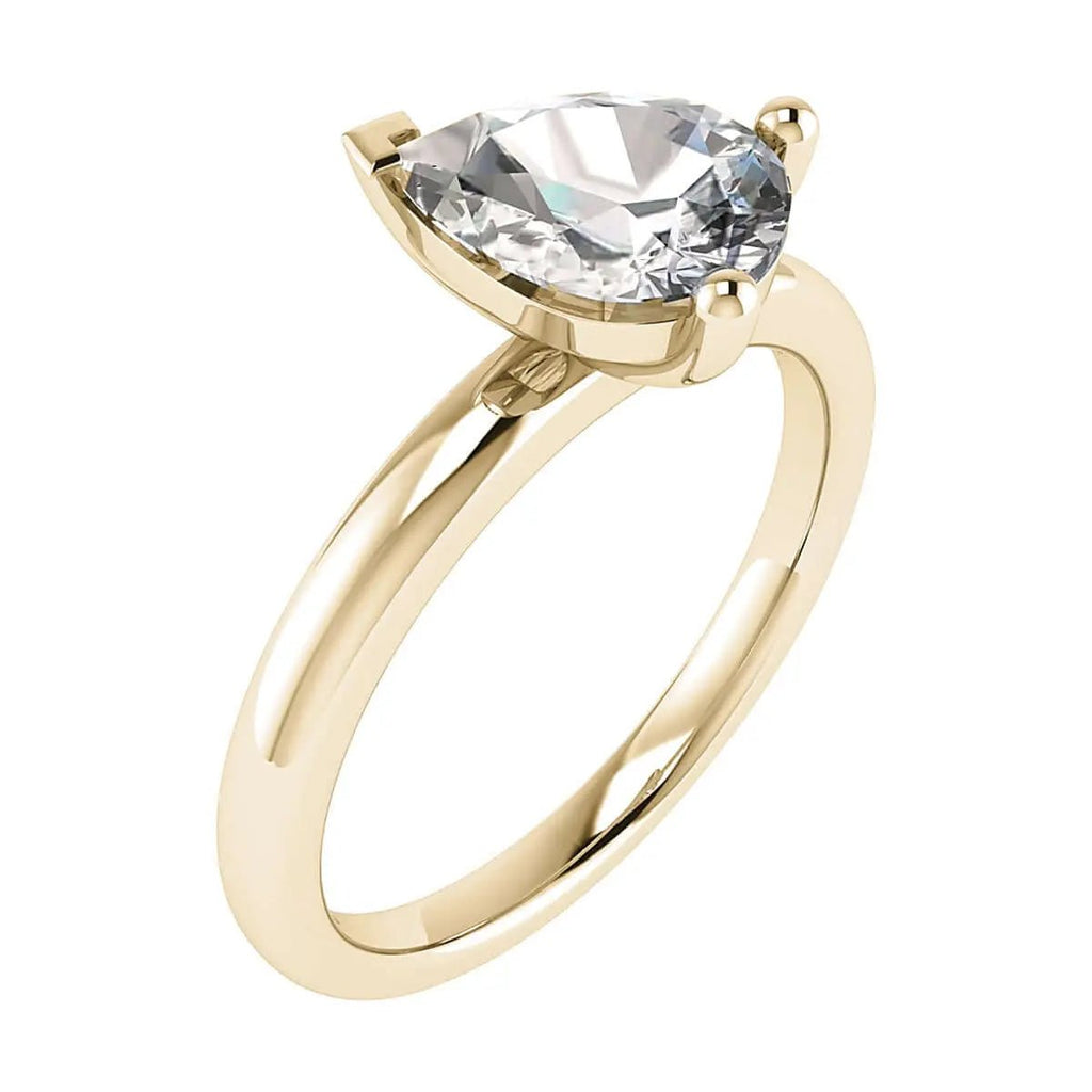 Pear Yellow Gold Lab Grown Diamond Solitaire - Lester & Brown