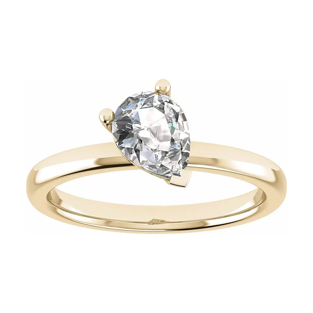 Pear Yellow Gold Lab Grown Diamond Solitaire - Lester & Brown
