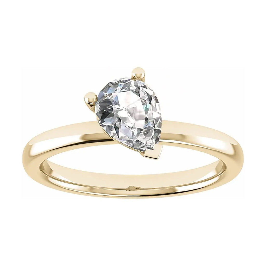 Pear Yellow Gold Lab Grown Diamond Solitaire - Lester & Brown