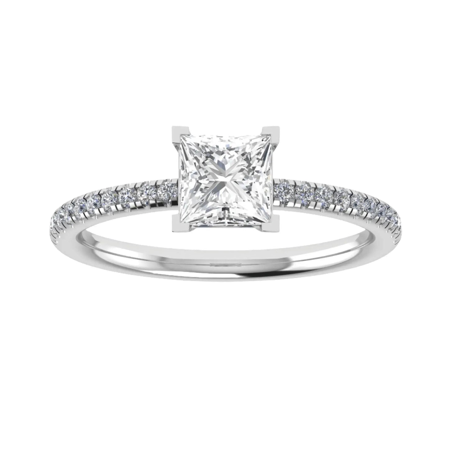 Princess Platinum Lab Grown Diamond Set Shoulders - Lester & Brown