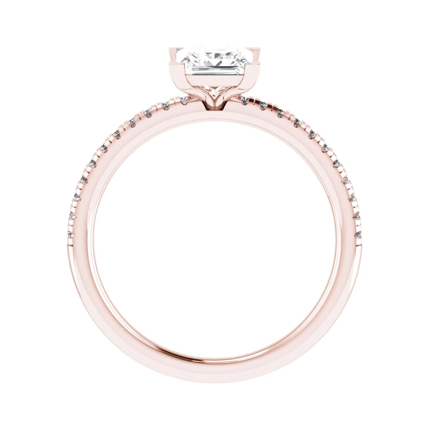 Princess Rose Gold Lab Grown Diamond Set Shoulders - Lester & Brown