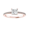 Princess Rose Gold Lab Grown Diamond Set Shoulders - Lester & Brown