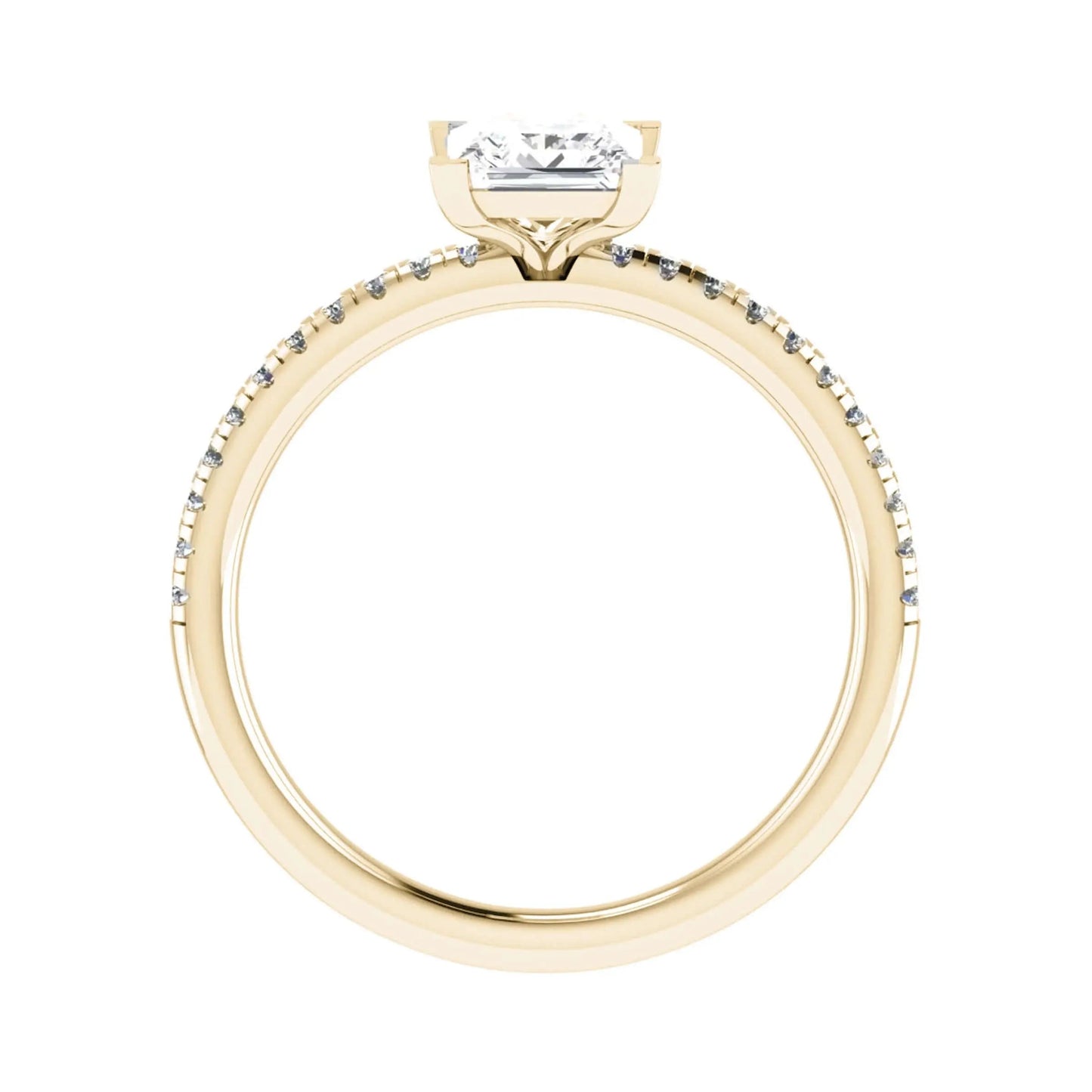 Princess Yellow Gold Lab Grown Diamond Set Shoulders - Lester & Brown