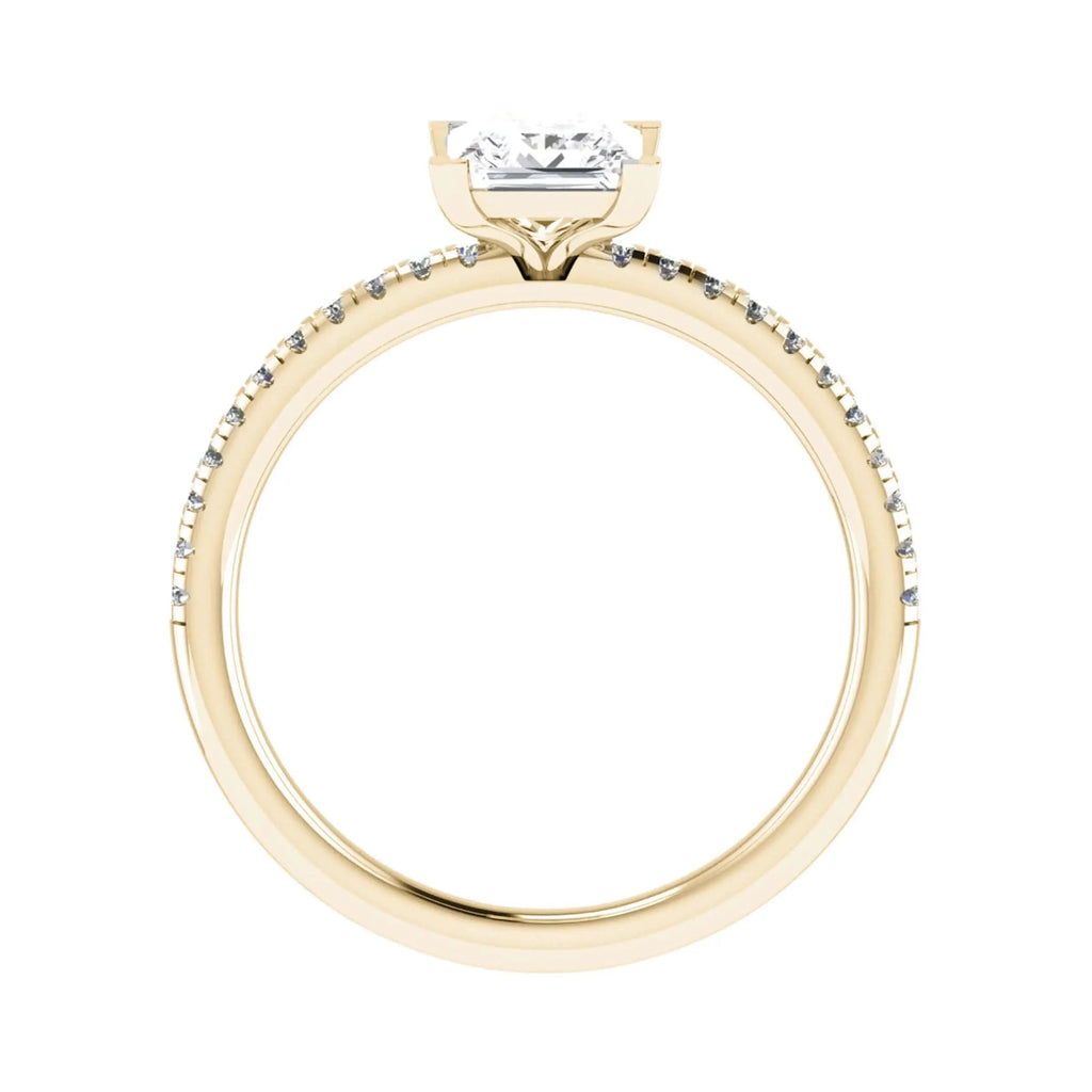 Princess Yellow Gold Lab Grown Diamond Set Shoulders - Lester & Brown