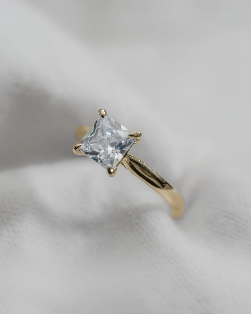 Princess Yellow Gold Lab Grown Diamond Solitaire - Lester & Brown