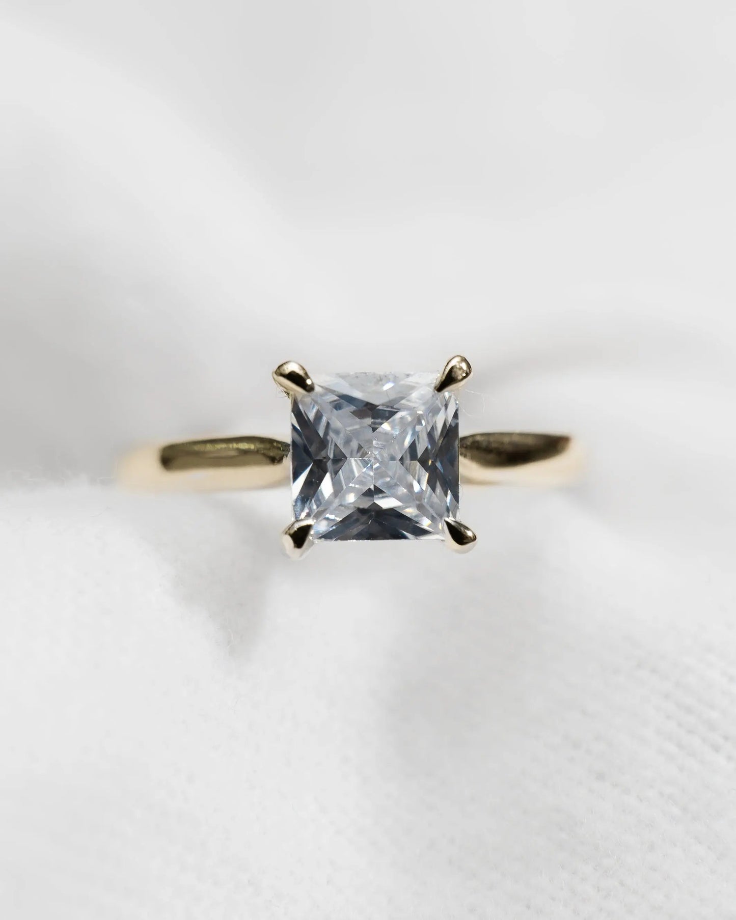 Princess Yellow Gold Lab Grown Diamond Solitaire - Lester & Brown