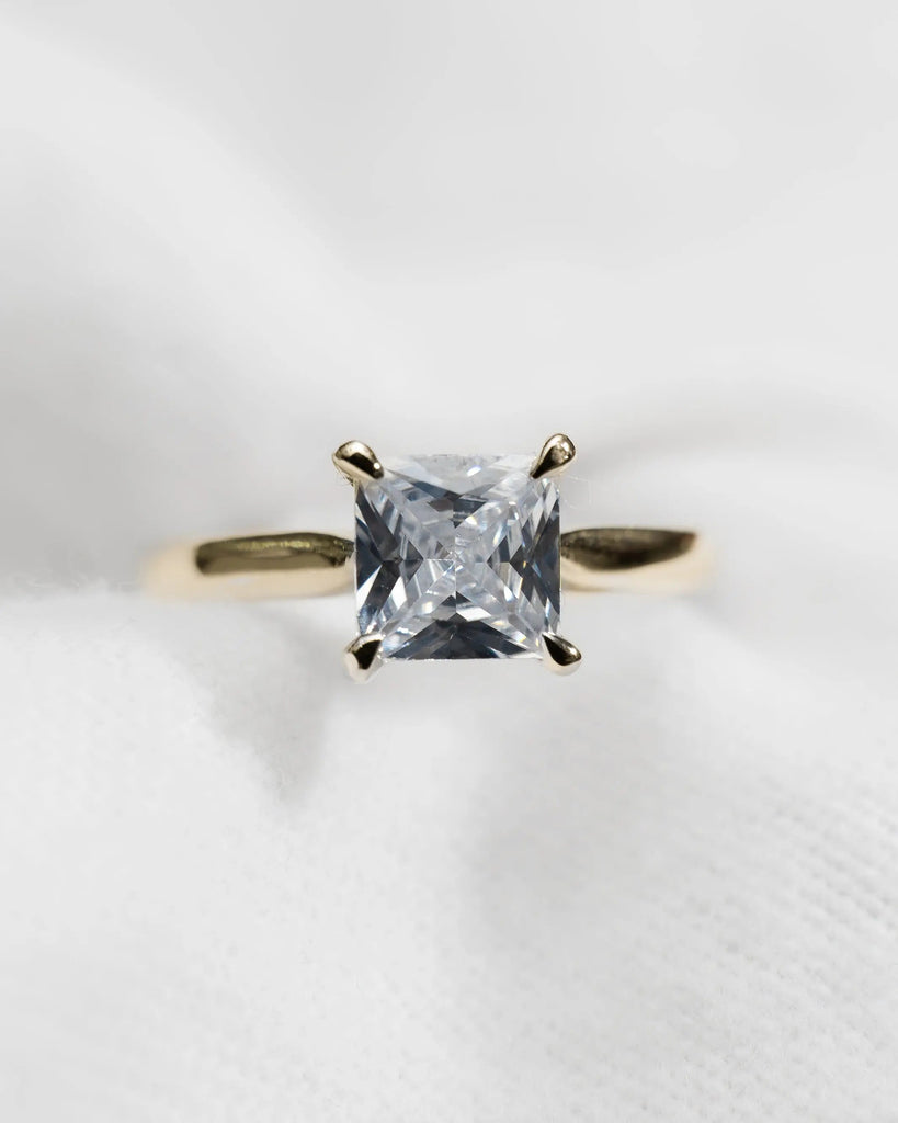 Princess Yellow Gold Lab Grown Diamond Solitaire - Lester & Brown