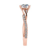 Round 18K Rose Gold Lab Grown Diamond Set Shoulders - Lester & Brown