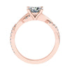 Round 18K Rose Gold Lab Grown Diamond Set Shoulders - Lester & Brown