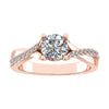 Round 18K Rose Gold Lab Grown Diamond Set Shoulders - Lester & Brown