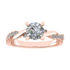 Round 18K Rose Gold Lab Grown Diamond Set Shoulders - Lester & Brown