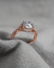 Round 18K Rose Gold Lab Grown Diamond Set Shoulders - Lester & Brown