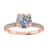 Round 18K Rose Gold Lab Grown Diamond Set Shoulders (Hidden Halo) - Lester & Brown