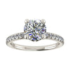 Round 18K White Gold Lab Grown Diamond Set Shoulders (Hidden Halo) - Lester & Brown