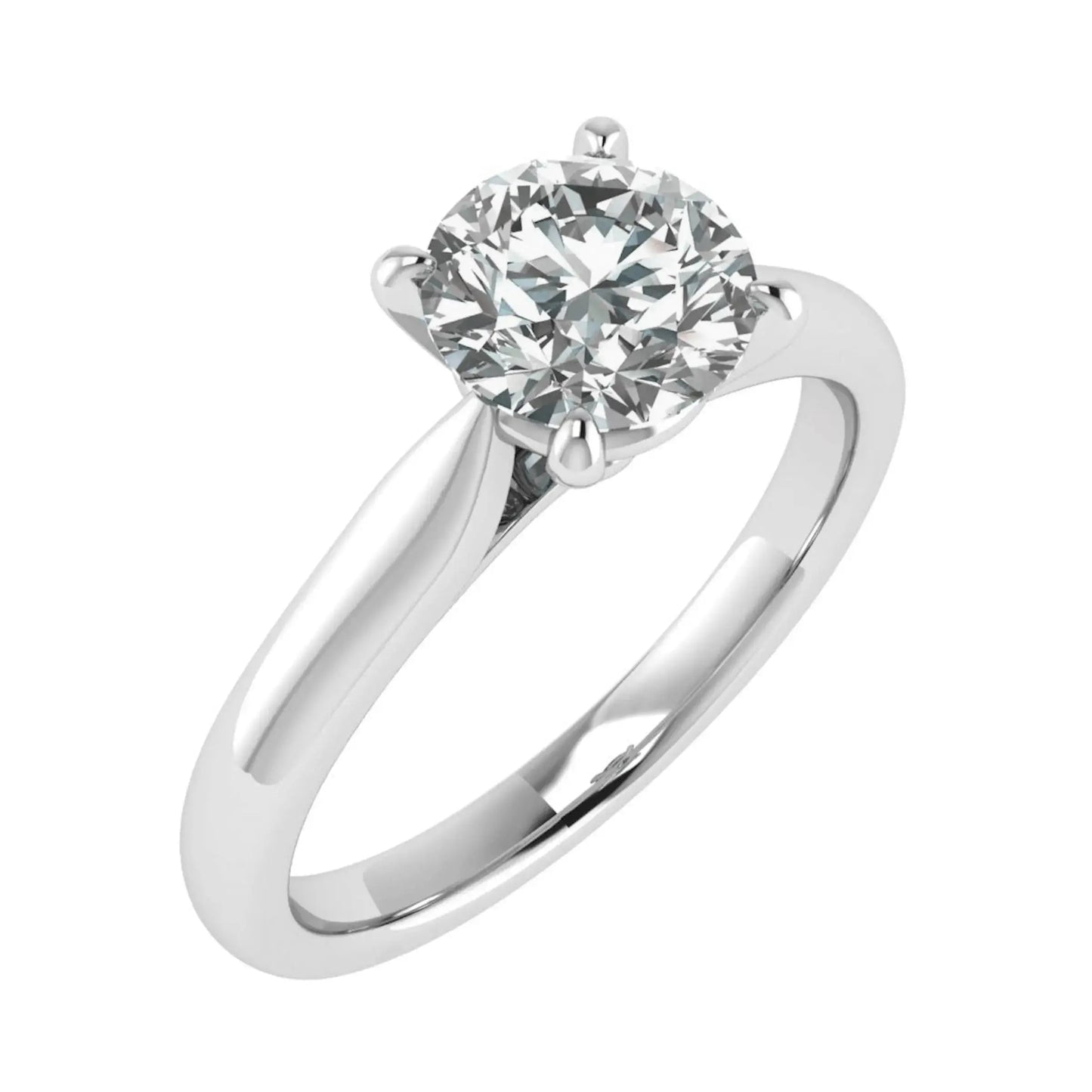 Round Platinum Lab Grown Diamond Solitaire - Lester & Brown