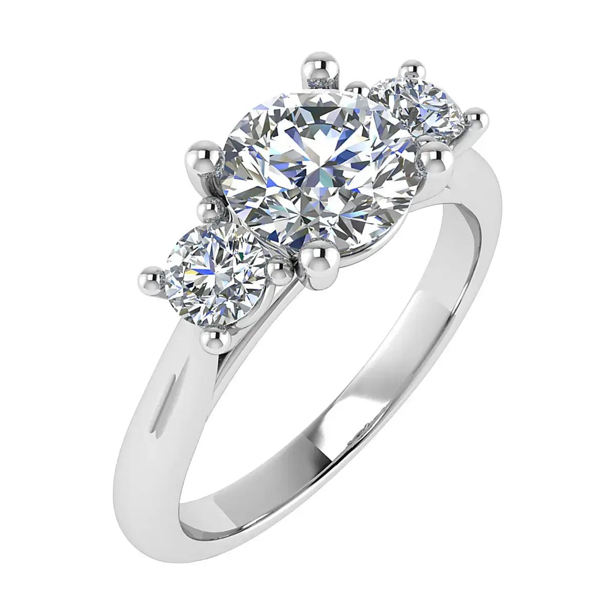 Round Platinum Lab Grown Diamond Trilogy - Lester & Brown