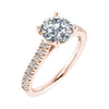 Round Rose Gold Lab Grown Diamond Set Shoulders - Lester & Brown