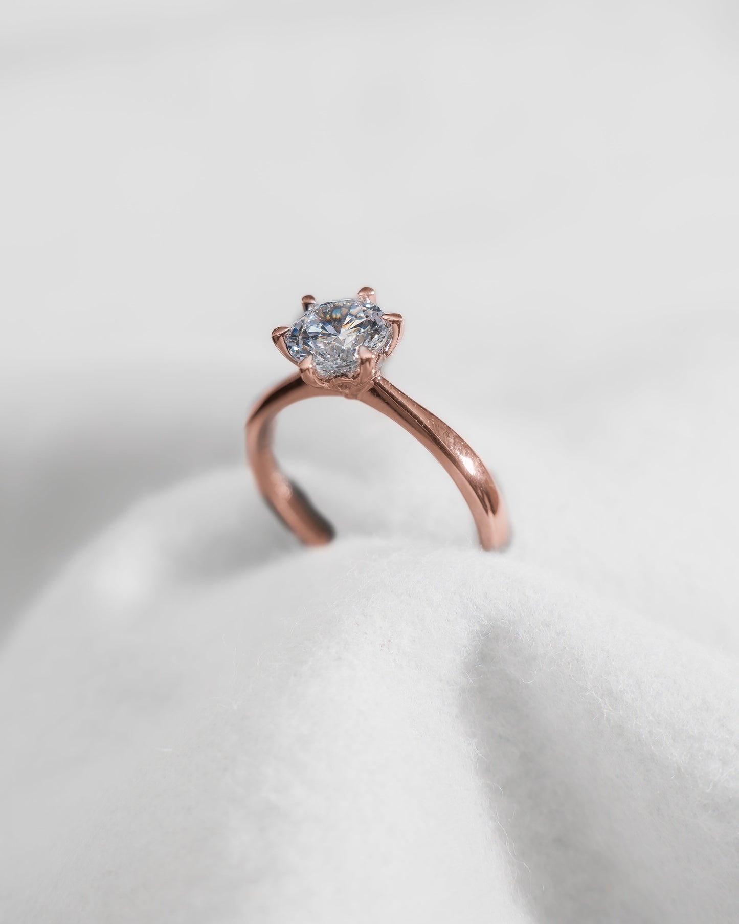 Round Rose Gold Lab Grown Diamond Solitaire - Lester & Brown