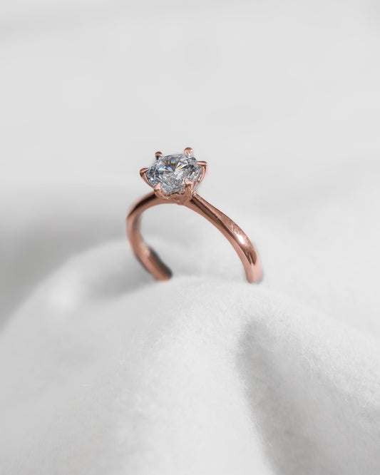 Round Rose Gold Lab Grown Diamond Solitaire - Lester & Brown