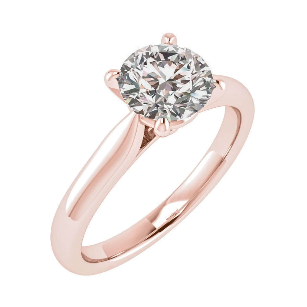 Round Rose Gold Lab Grown Diamond Solitaire - Lester & Brown