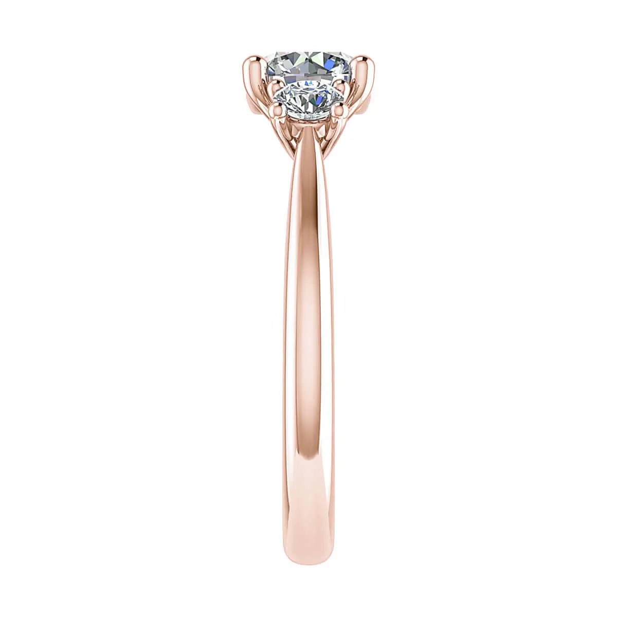 Round Rose Gold Lab Grown Diamond Trilogy - Lester & Brown