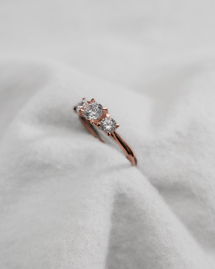 Round Rose Gold Lab Grown Diamond Trilogy - Lester & Brown