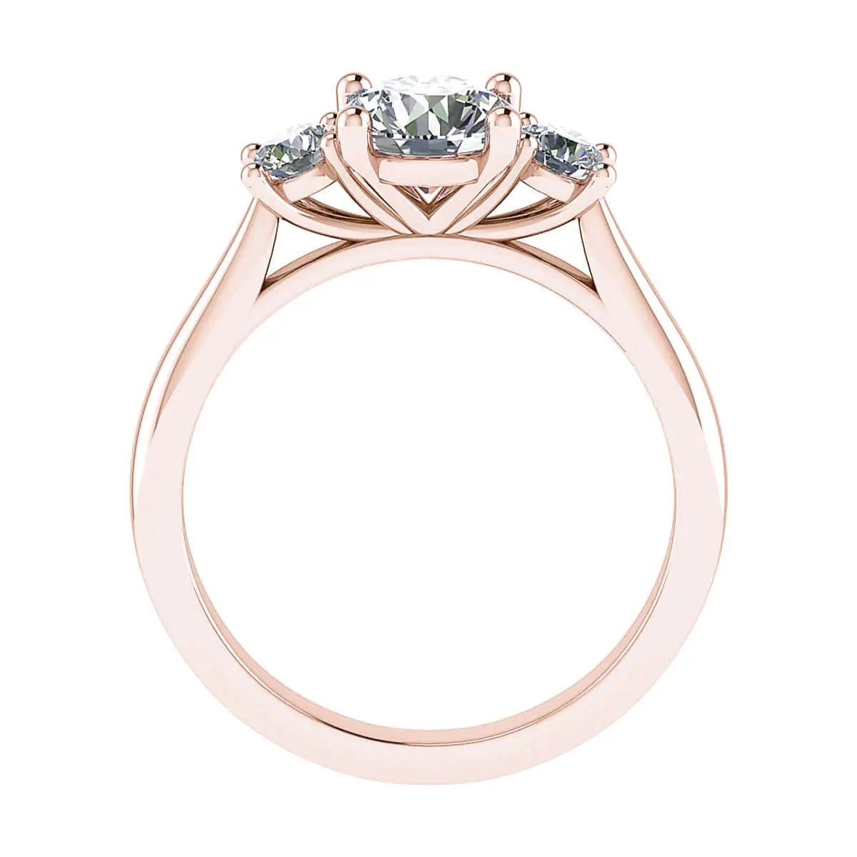 Round Rose Gold Lab Grown Diamond Trilogy - Lester & Brown