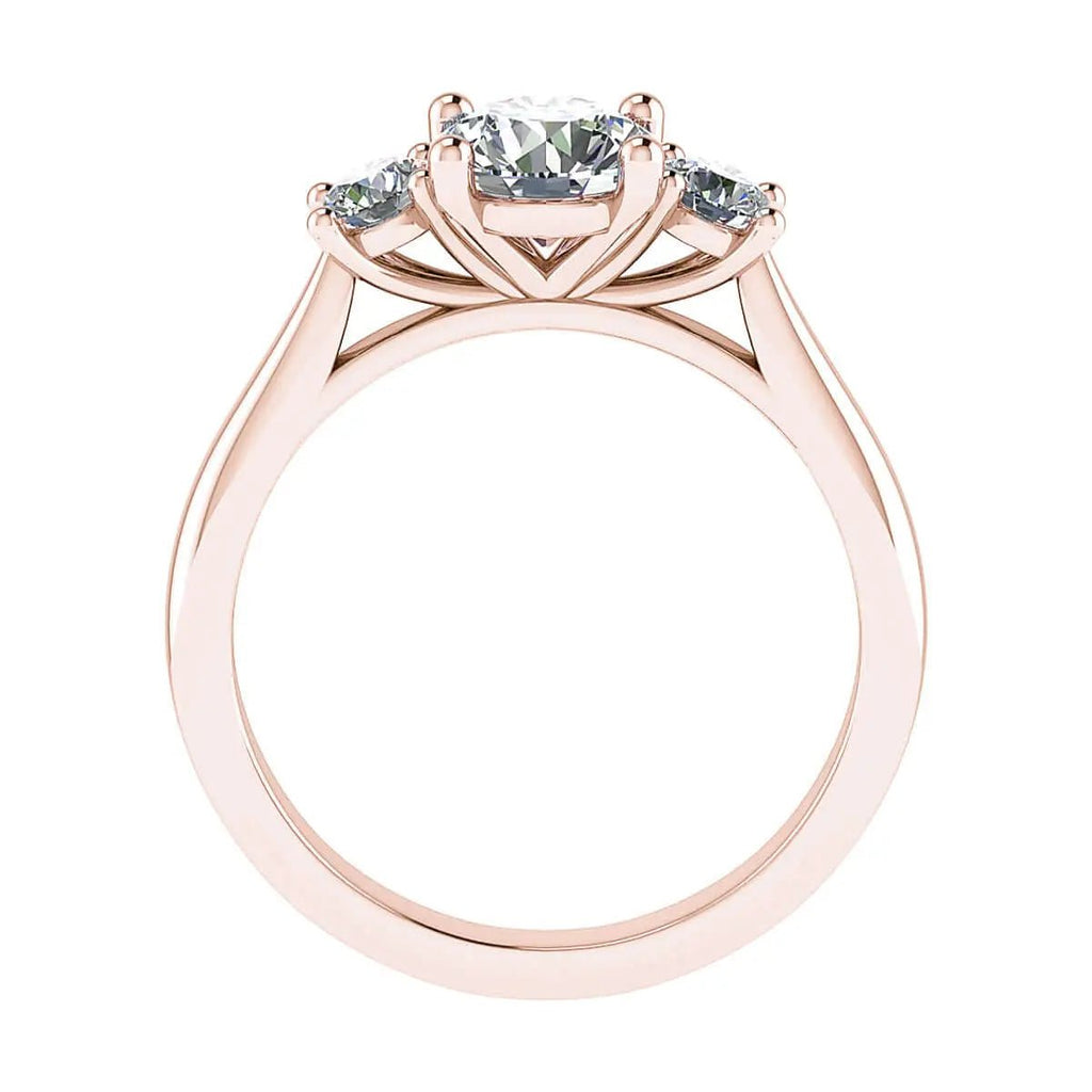 Round Rose Gold Lab Grown Diamond Trilogy - Lester & Brown