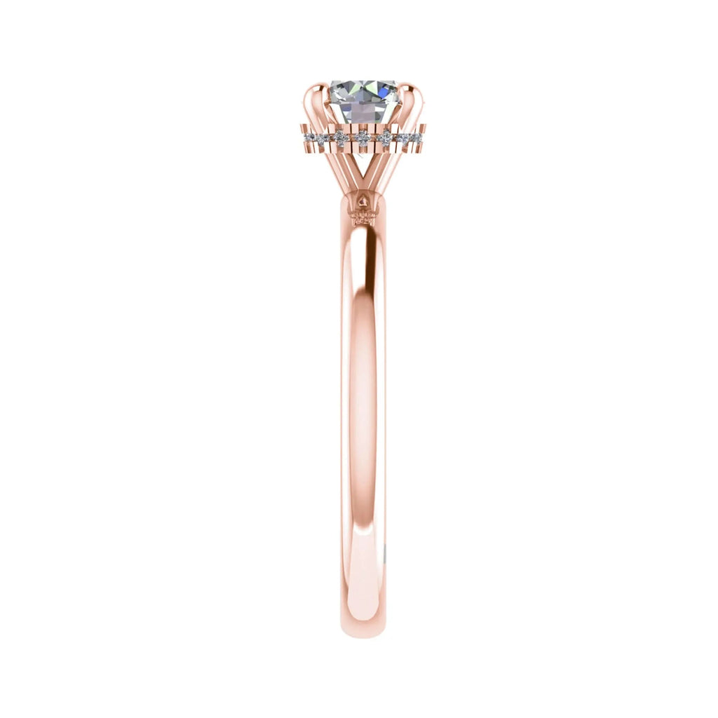 Round Rose Gold Lab Grown Solitaire (Hidden Halo) - Lester & Brown