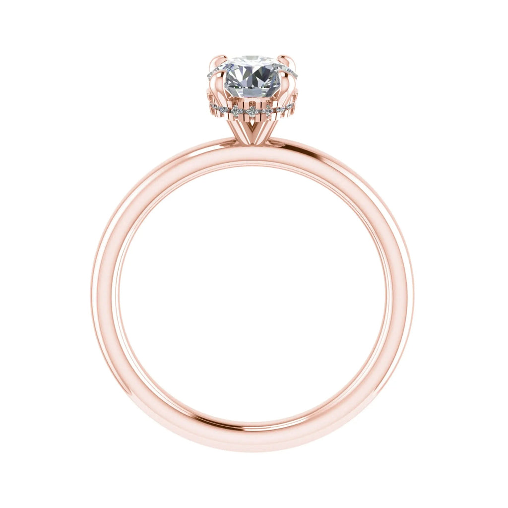 Round Rose Gold Lab Grown Solitaire (Hidden Halo) - Lester & Brown