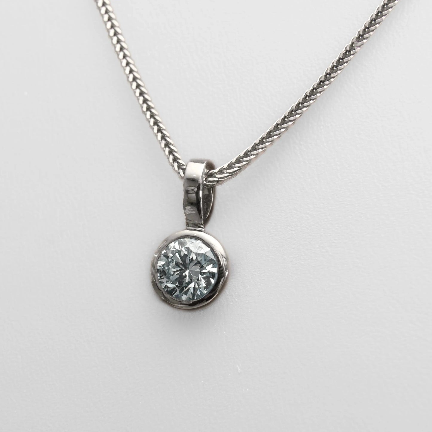 Round Rub - Over 1ct Lab - Grown Diamond Pendant | 18K White Gold - Lester & Brown