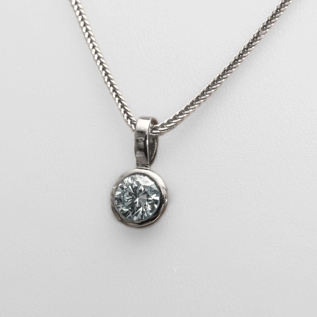 Round Rub - Over 1ct Lab - Grown Diamond Pendant | 18K White Gold - Lester & Brown