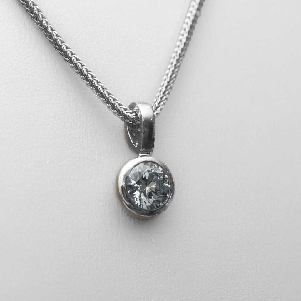 Round Rub - Over 1ct Lab - Grown Diamond Pendant | 18K White Gold - Lester & Brown