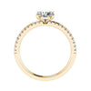 Round Yellow Gold Lab Grown Diamond Set Shoulders - Lester & Brown