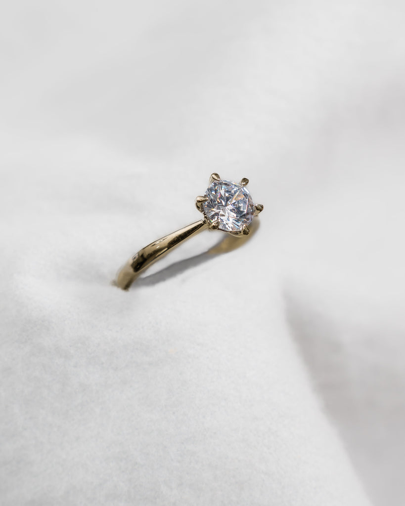 Round Yellow Gold Lab Grown Diamond Solitaire - Lester & Brown