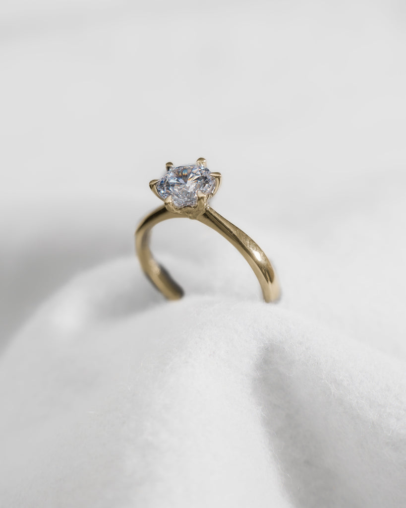 Round Yellow Gold Lab Grown Diamond Solitaire - Lester & Brown