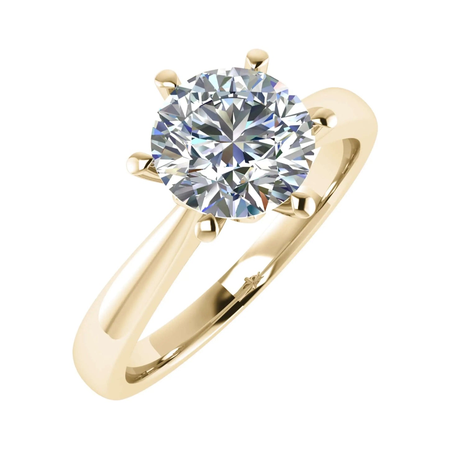 Round Yellow Gold Lab Grown Diamond Solitaire - Lester & Brown