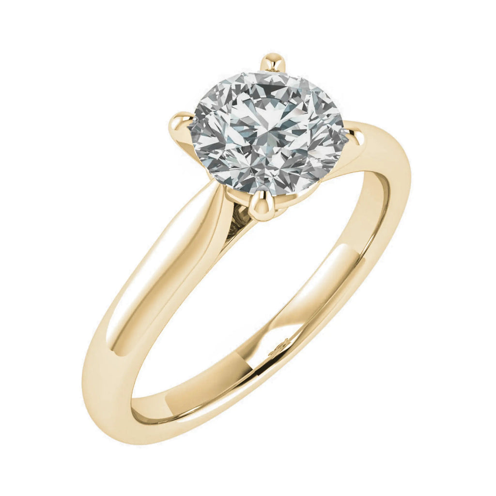 Round Yellow Gold Lab Grown Diamond Solitaire - Lester & Brown