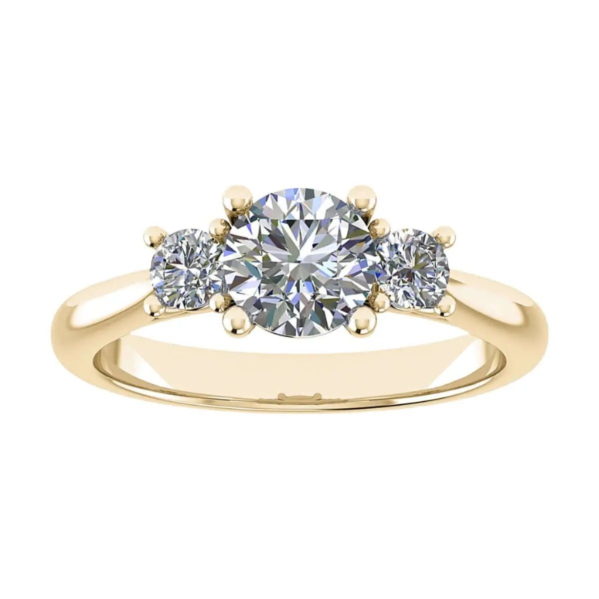 Round Yellow Gold Lab Grown Diamond Trilogy - Lester & Brown