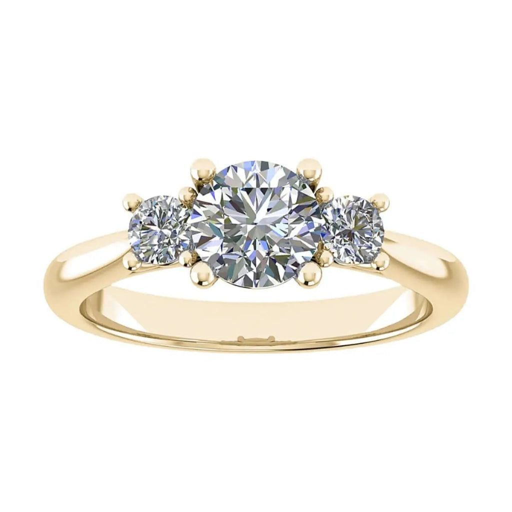Round Yellow Gold Lab Grown Diamond Trilogy - Lester & Brown