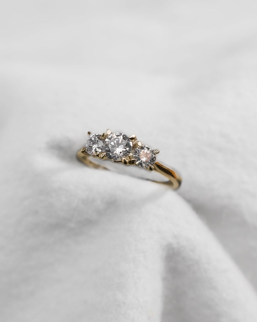 Round Yellow Gold Lab Grown Diamond Trilogy - Lester & Brown