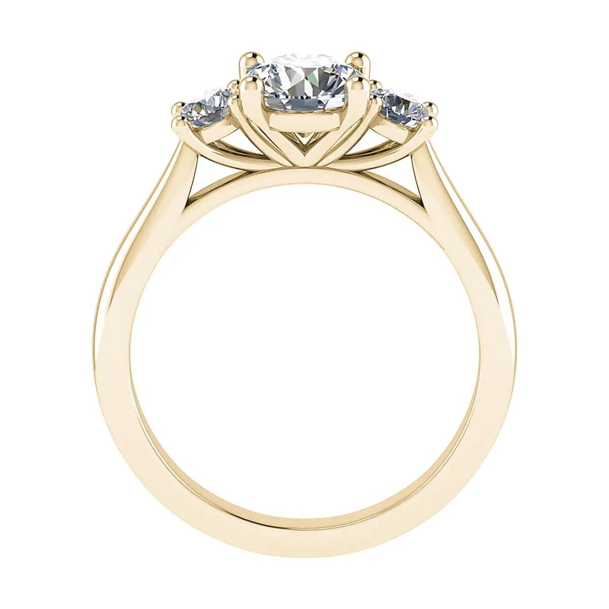 Round Yellow Gold Lab Grown Diamond Trilogy - Lester & Brown