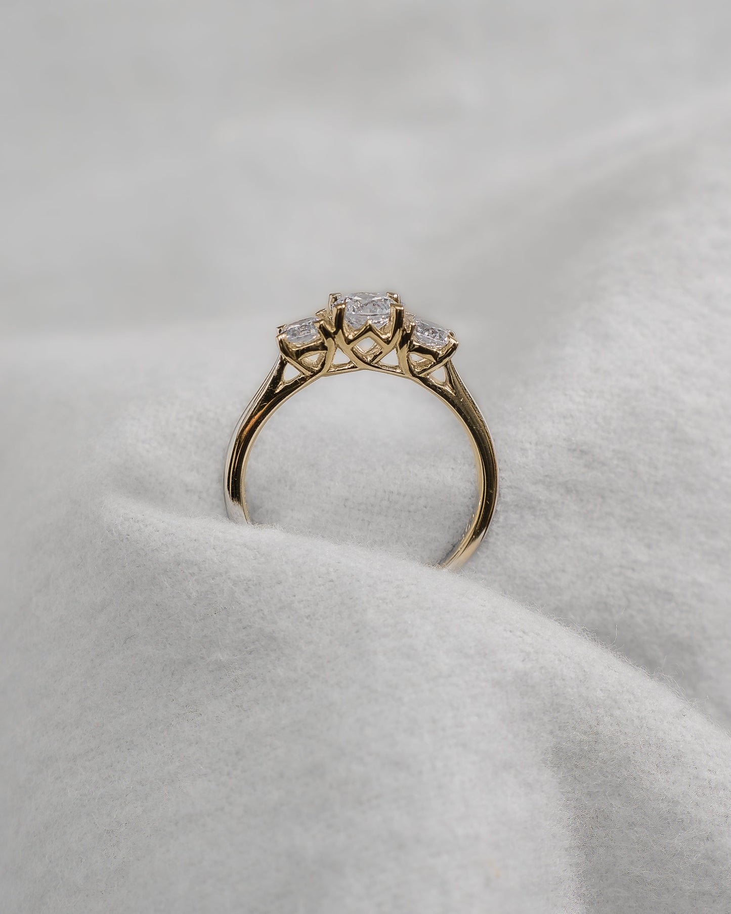 Round Yellow Gold Lab Grown Diamond Trilogy - Lester & Brown