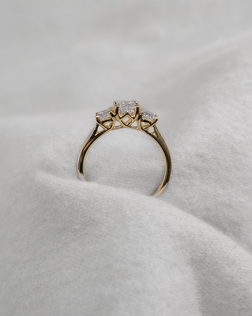 Round Yellow Gold Lab Grown Diamond Trilogy - Lester & Brown