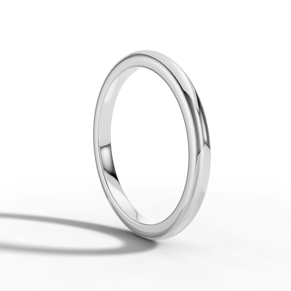 2.00mm D Shape Wedding Band | Platinum Lester & Brown